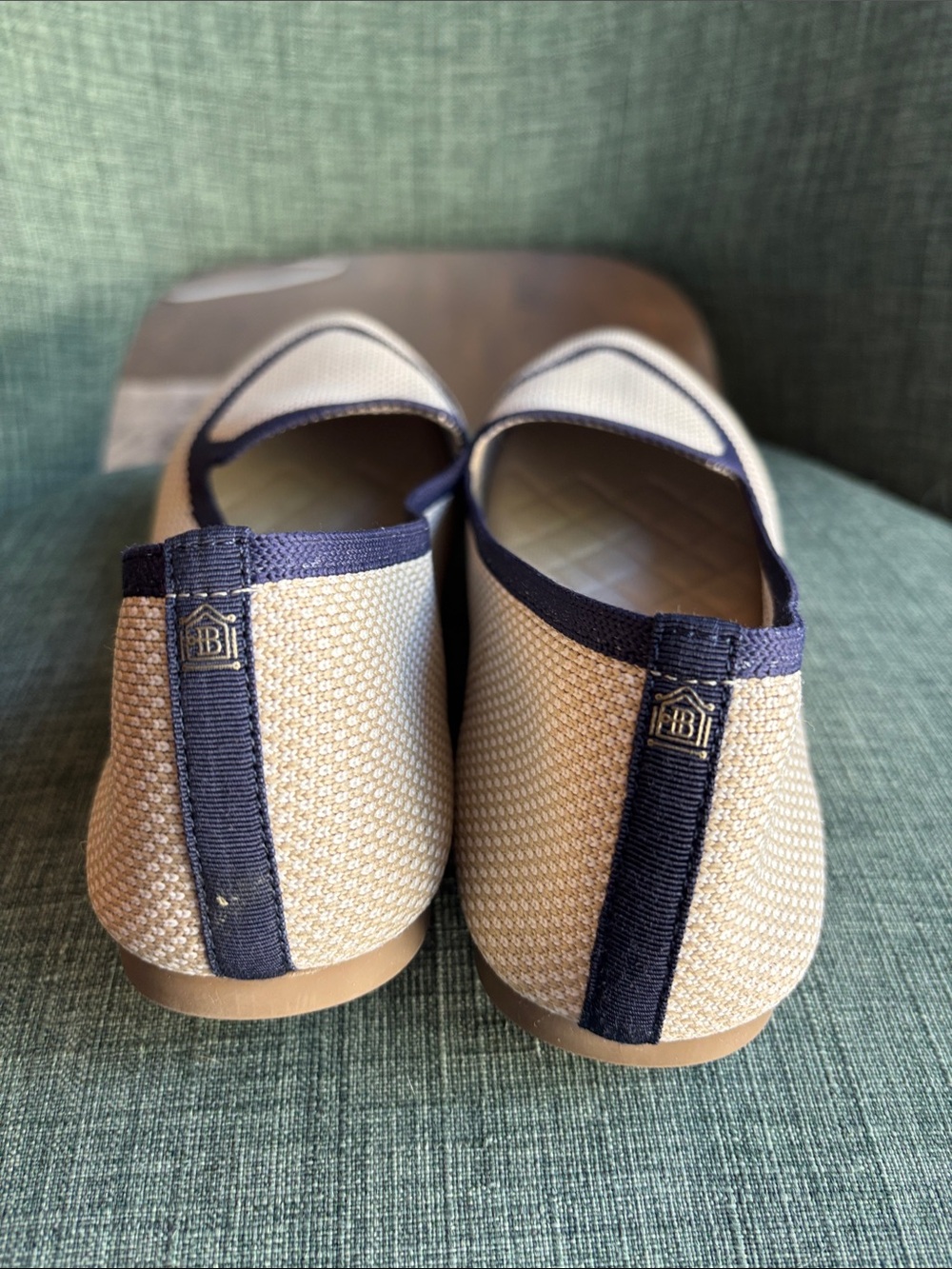 Birdies the blackbird flats loafers eggshell navy  Ballet Flats women 9.5 EUC - Picture 9 of 11
